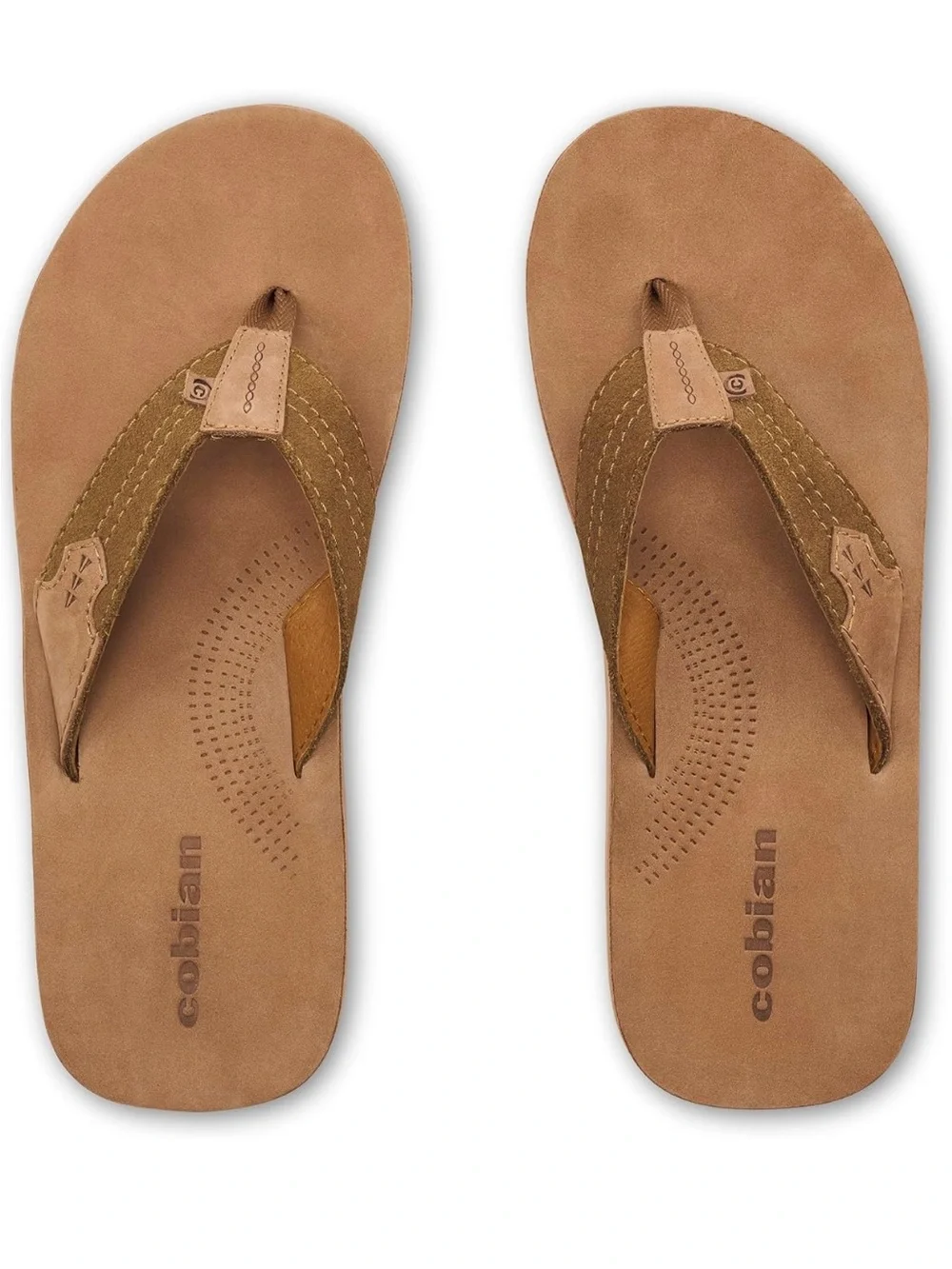 NEW Cobian Campo Del Sol Lazo Men’s Leather Arch Support Flip Flops Salt + Light
